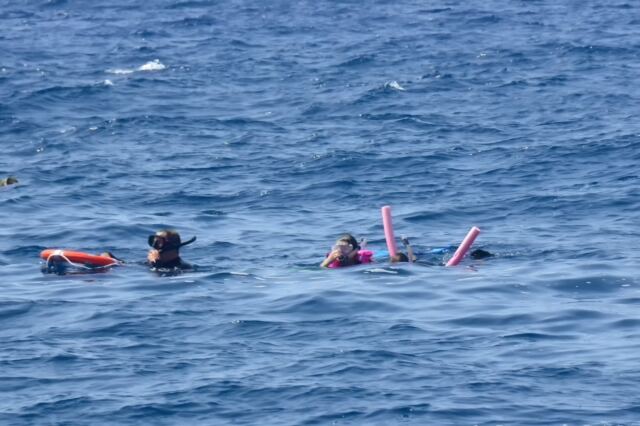 Kathy and Alex - snorkeling at RMS Rhone Marine Park 2