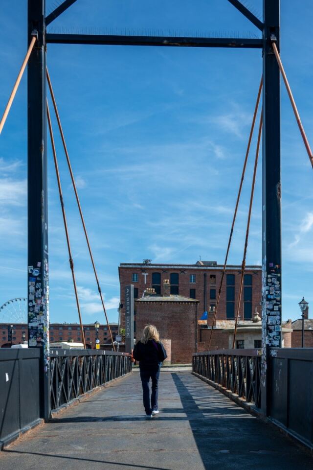 Kathy on The Swing Bridge - Royal Albert Dock
