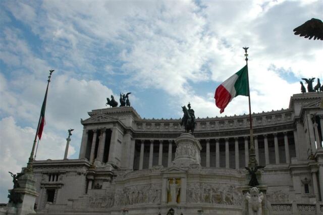 Italian flag at the Vittorio monument