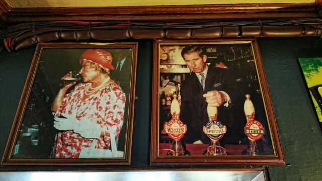 Queen Mum and Prince Charles at our pub in Oxford