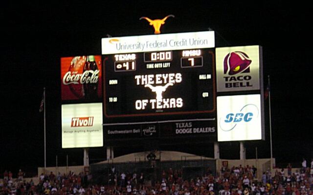 Final score -- Texas 41, UNM 7