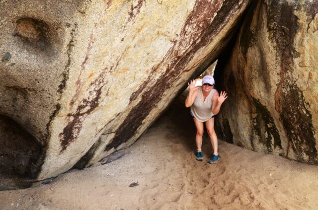Kathy at The Cave entrance