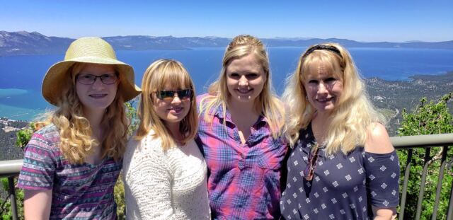 Kiersten, Kathy, Melanie, and LeAnn- Lake Tahoe viewing platform
