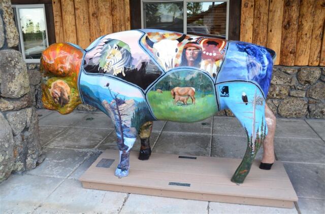 West Yellowstone painted bison (2)