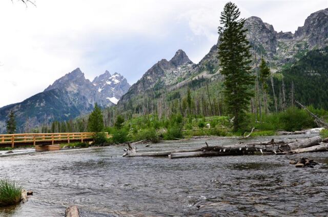 New bridge across to fire-damaged String Lake shore