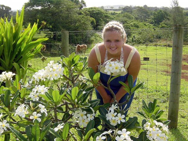Mel and flowers