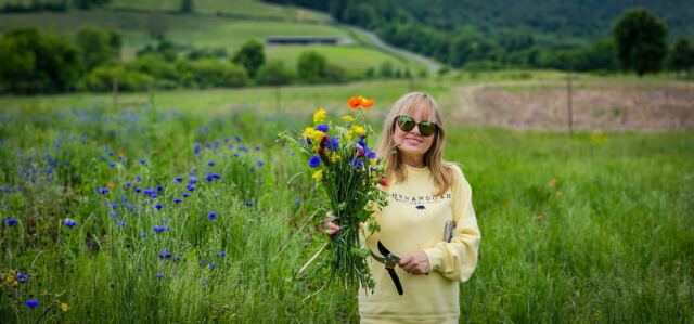 Kathy and wildflowers 4