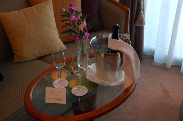 Champagne in stateroom