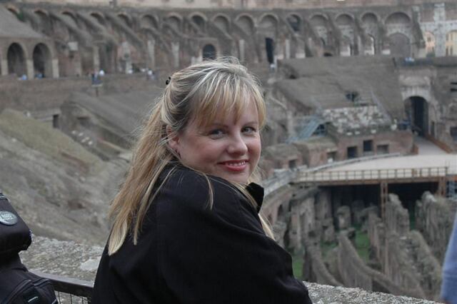 Kathy at the Colosseum