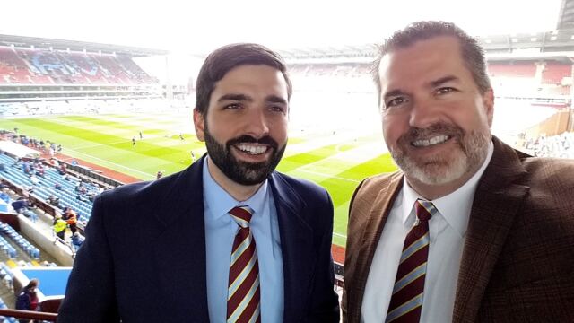 Andrew and Roger - way-too-bright selfie