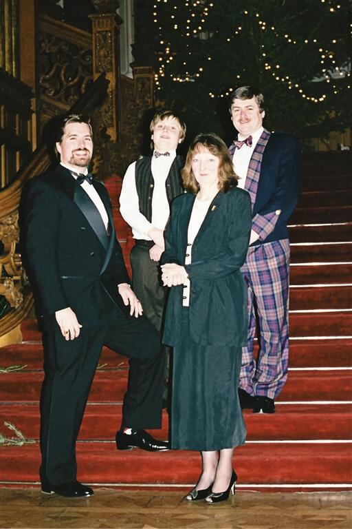 Skibo stairs - Roger, Mark, Marianne, and John