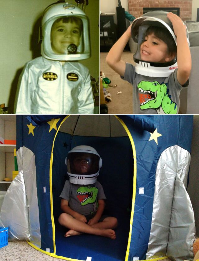 Grandpa and Cole - junior astronauts