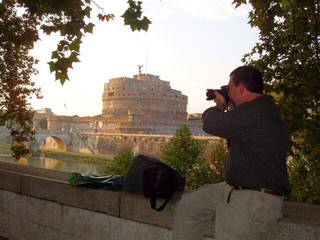 PO - Roger taking picture of Castle St. Angelo