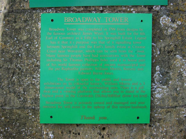 Tower plaque