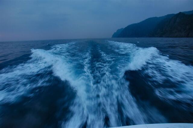 Our post sunset wake
