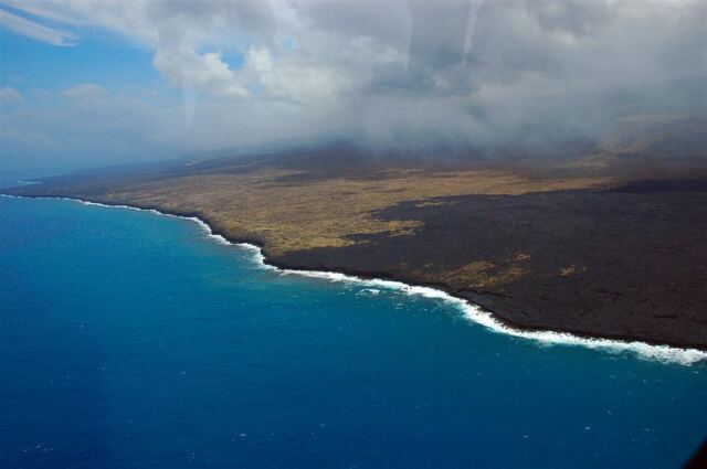 Coastline with lava flow