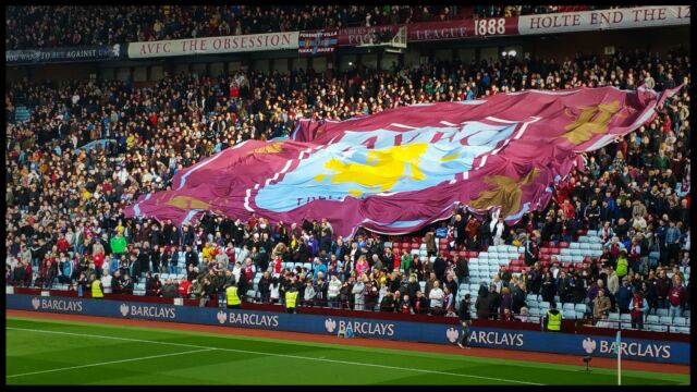 The Holte End unfurls the Villa banner (6)