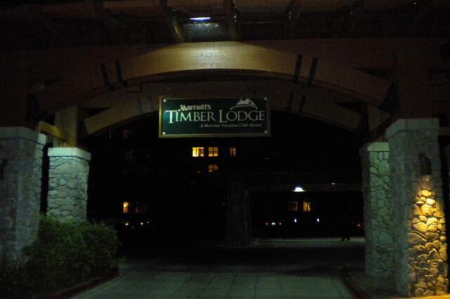 Timber Lodge entrance sign