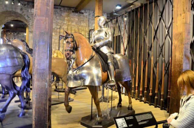 Various suits of armor in Tower of London armoury (1)