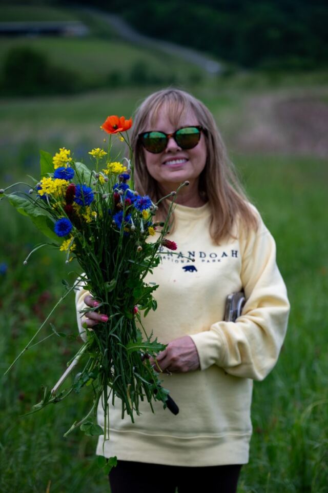 Kathy and wildflowers 3