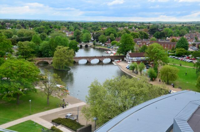Footbridge and Roman bridge from RSC tower