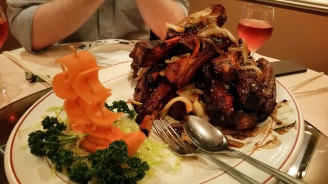 Pile o'ribs at Mr. Chan's