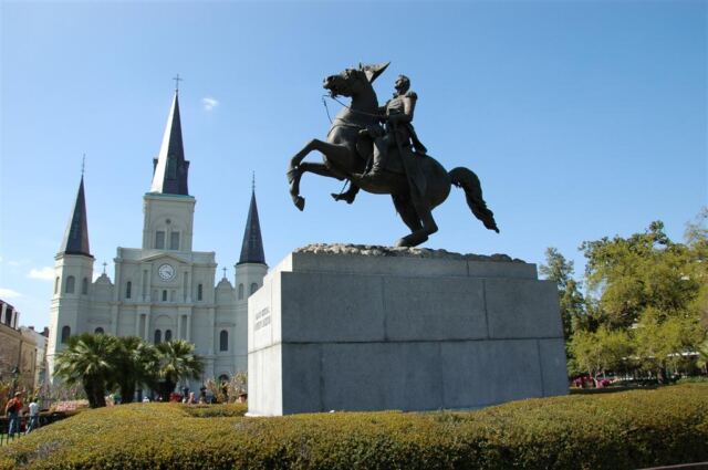 St. Louis Cathedral and Andrew Jackson statue