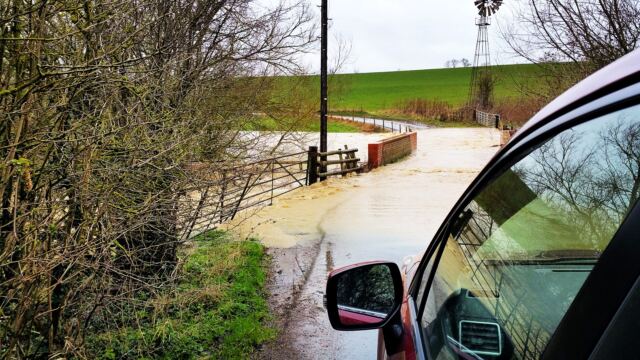 Yet another flooded Stour River crossing