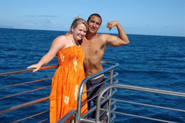 Melanie - flexing with Danny
