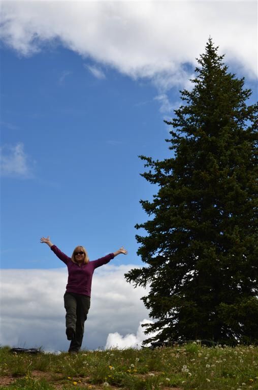 Kathy's on top of the world