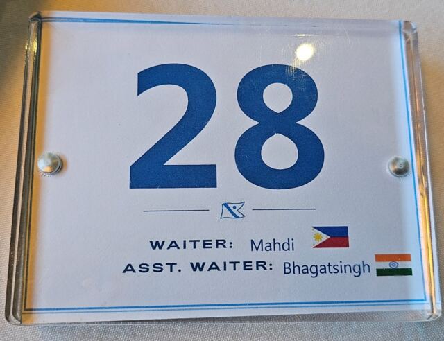 Our table number, with Mahdi and Bhaggi