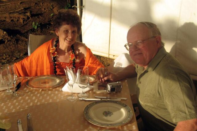 Geri and Paul at anniversary dinner