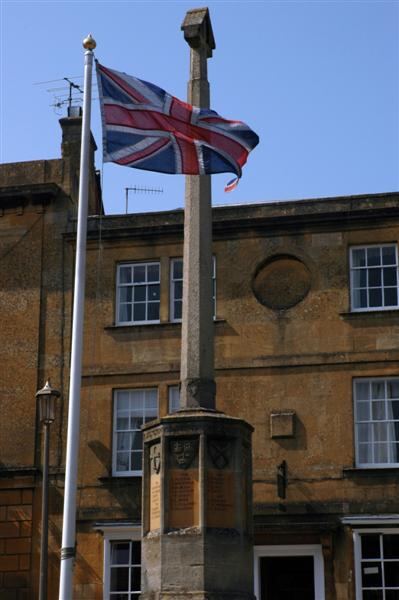 Union Jack and WWI memorial