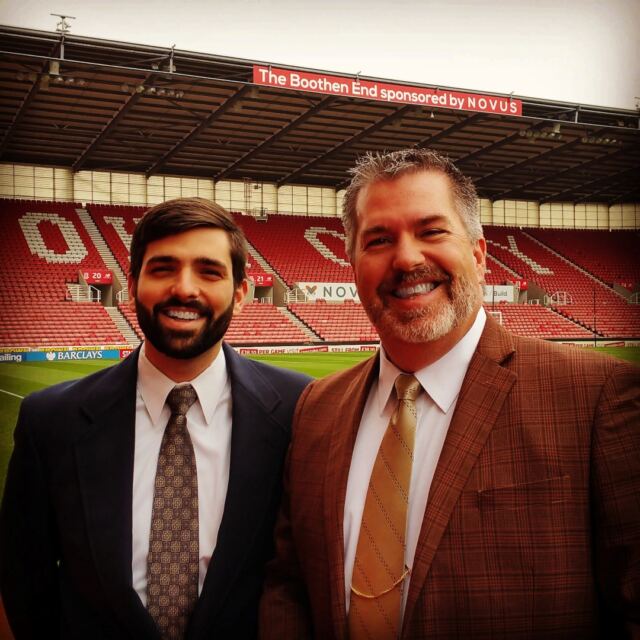 Andrew and Roger - prematch pitch-side at The Britannia (2)