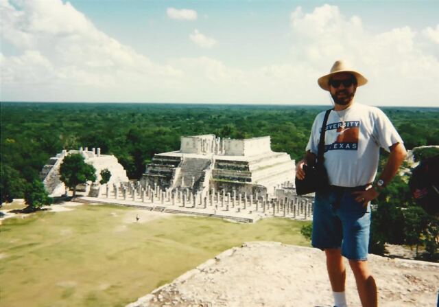Roger and the Temple of the Warriors from atop El Castillo