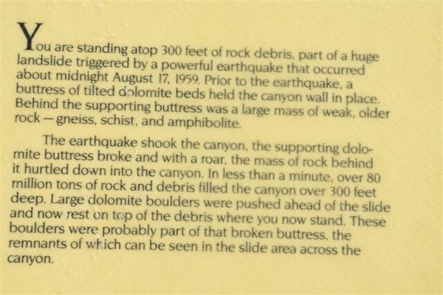 Earthquake Lake signs (2)