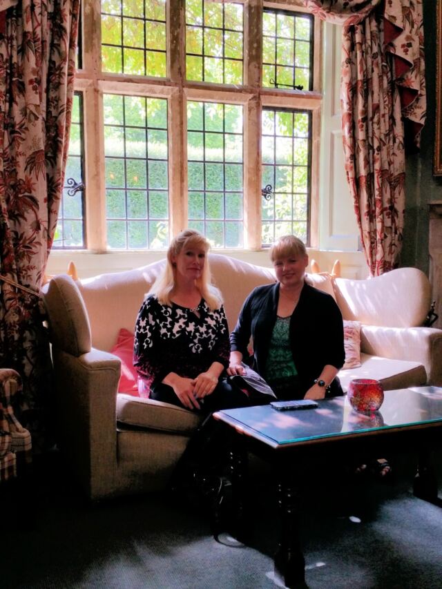 LeAnn and Kathy - Charingworth drawing room