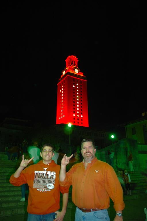 Andrew and Roger with UT Tower