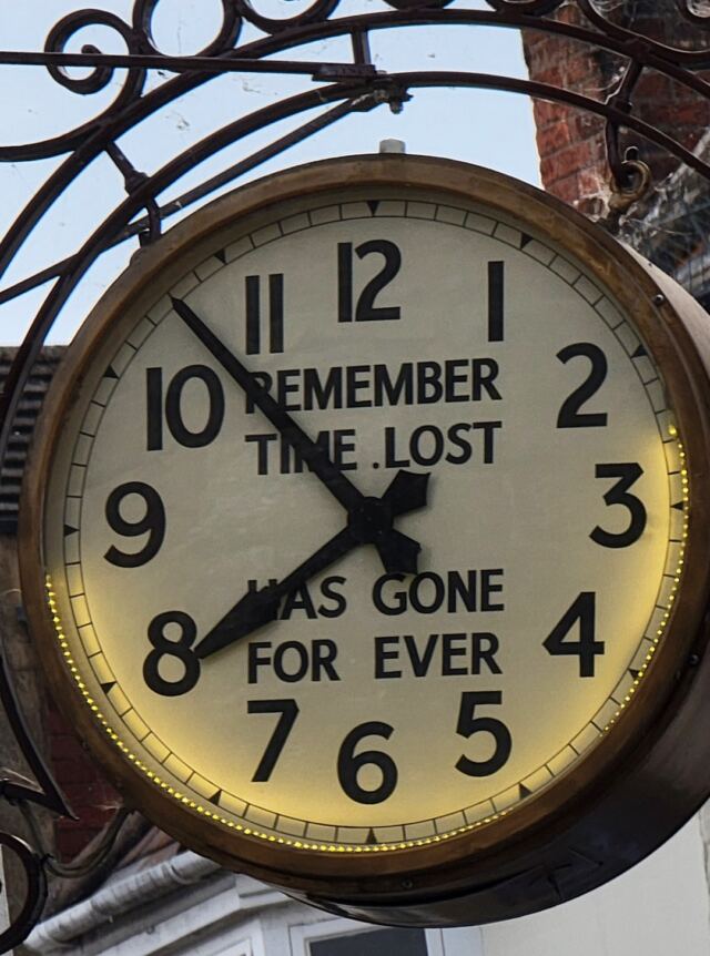 Time lost has gone forever