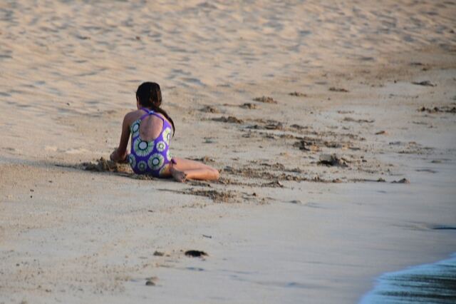 Alex gets in some beach time