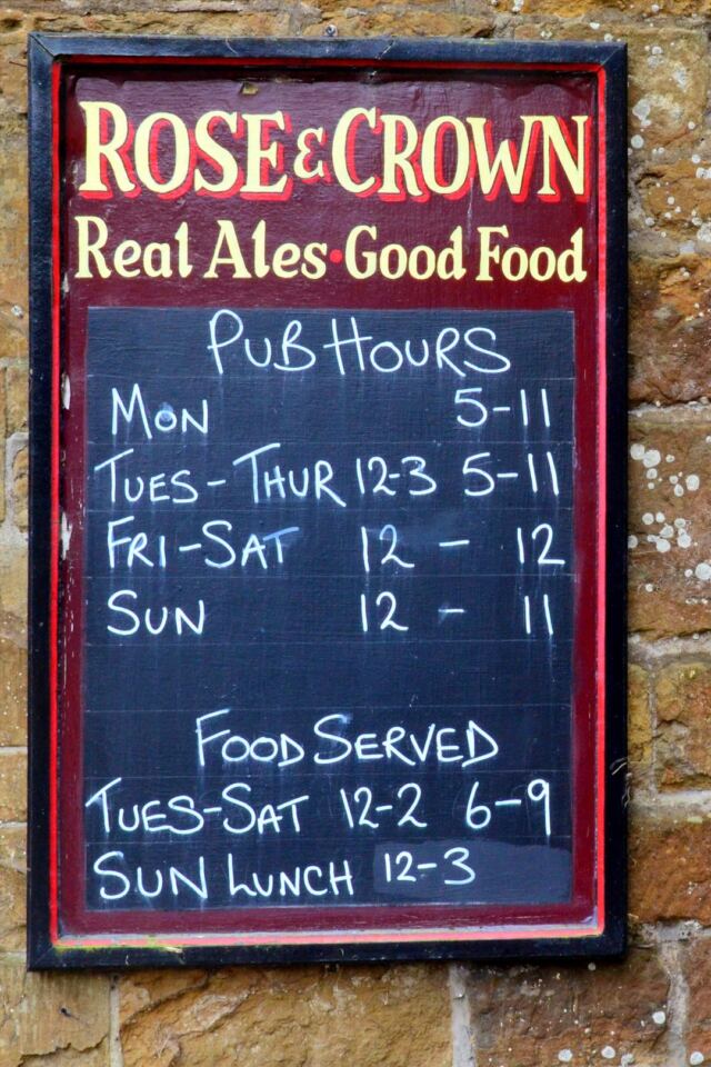 The Rose & Crown sign