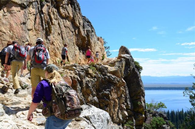 The trail was narrow at this point