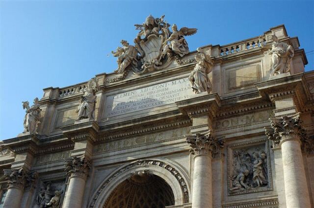 Details above Trevi Fountain