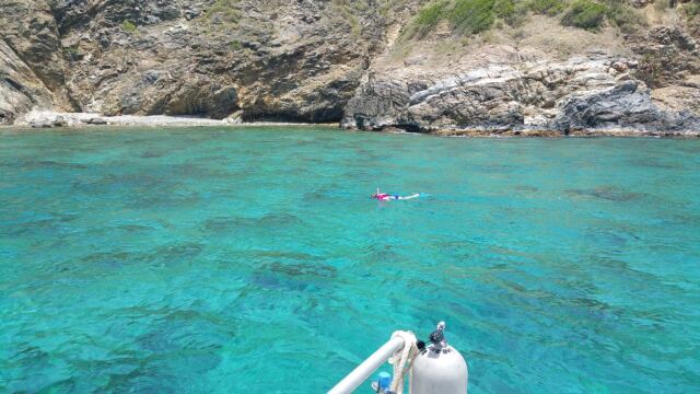 Kathy snorkels near Ginger Island 6