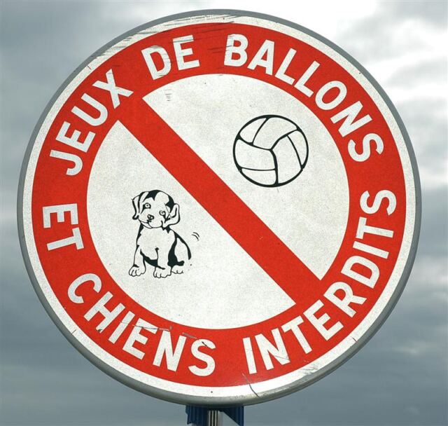 Balls and dogs prohibted