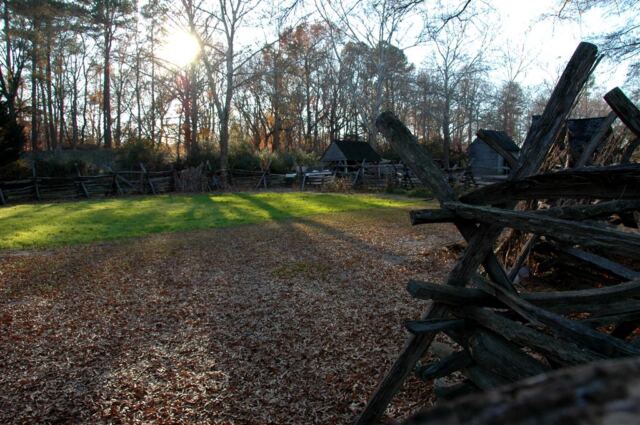 Sunlit farm at Yorktown