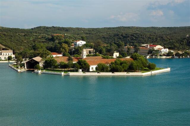 Fortified house across the port