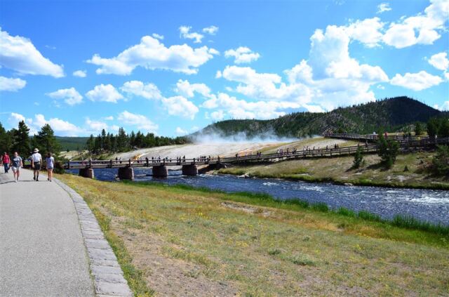 Geyser basin bridge