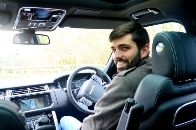 Andrew is all smiles behind the wheel