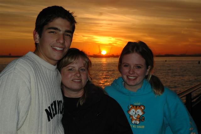 Andrew, Kathy, and Melanie at sunset